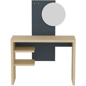 Maisonetstyles Coiffeuse Avec Miroir 105x42x139 Cm Décor Chêne Clair Et Noir - Odil - Publicité