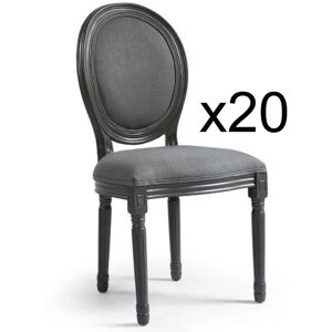 Paris Prix - Lot De 20 Chaises Médaillon "Versailles" 96cm Gris - Publicité