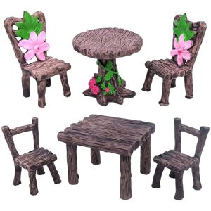 Décoration De Maison Pour Enfants, Cadeaux Diy, Micro Paysage, Table Et Chaises, Mini Miniature, Ornement De Meubles De Jardin, 3 Pièces - Publicité