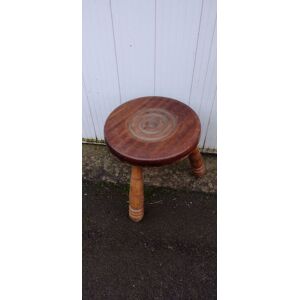 Tabouret En Bois Ancien Vintage Ferme Traite Des Vaches - Publicité