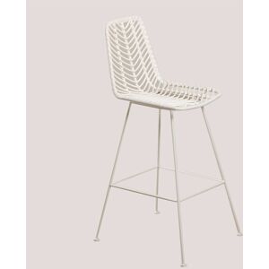 Sklum Tabouret Haut En Rotin Synthétique Gouda Colors Blanc Blanc ?75 Cm - Publicité