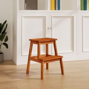 Vidaxl Tabouret-Escabeau 2 Marches 40x38x50 Cm Bois D'acacia Solide - Publicité