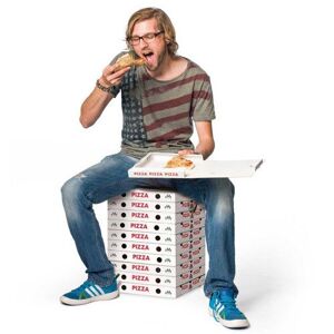 Tabouret Pliable En Carton Pizza Margherita - Publicité