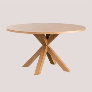 Sklum Table À Manger Ronde En Mdf (Ø140 Cm) Pleven Bois Naturel - Publicité