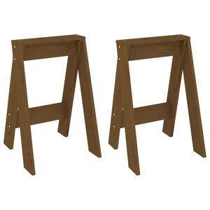 Vidaxl Tabourets 2 Pcs Marron Miel 40x40x60 Cm Bois Massif De Pin - Publicité