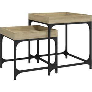 Vidaxl Tables D'appoint 2 Pcs Chêne Sonoma Bois D'ingénierie - Publicité