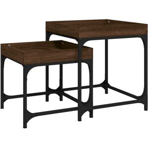 Vidaxl Tables D'appoint 2 Pcs Chêne Marron Bois D'ingénierie - Publicité