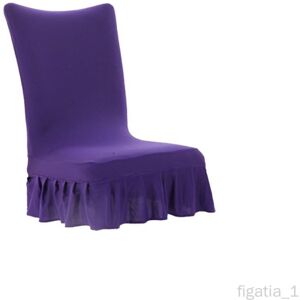 Chaise De Salle À Manger Solide Housse De Siège Housse De Banquet Lieu Décor Stretch Spandex Violet Foncé - Publicité