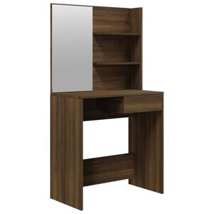 Vidaxl Coiffeuse Avec Miroir Chêne Marron 74,5x40x141 Cm - Publicité