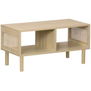 Sweeek Table Basse En Cannage - Camargue - 2 Compartiments. 80x40x40 Cm - Publicité