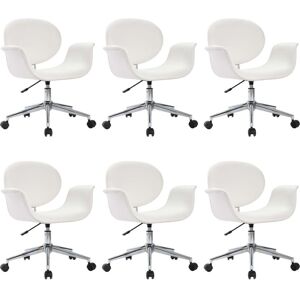 Chaises Pivotantes De Salle À Manger 6 Pcs Blanc Similicuir - Vidaxl - Publicité