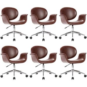 Chaises Pivotantes De Salle À Manger 6 Pcs Marron Similicuir - Vidaxl - Publicité