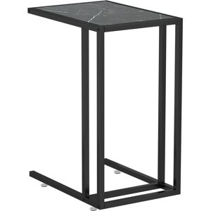 Vidaxl Table D'appoint Ordinateur Marbre Noir 50x35x65 Cm Verre Trempé - Publicité