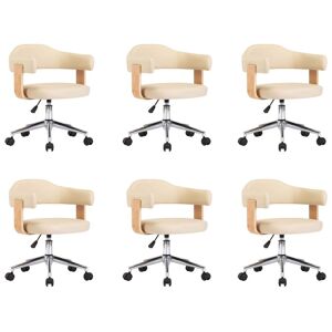 Chaises Pivotantes De Salle À Manger 6 Pcs Crème Similicuir - Vidaxl - Publicité