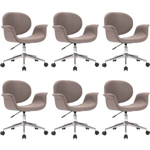 Chaises Pivotantes De Salle À Manger 6 Pcs Taupe Tissu - Vidaxl - Publicité