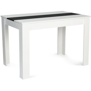 Table À Manger Rozy 4 Personnes Blanche Et Noire 110 Cm - Publicité