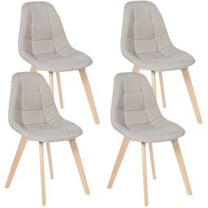 Lot De 4 Chaises Gaby Beige En Tissu Pour Salle À Manger - Publicité