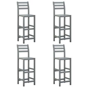 Vidaxl Tabourets De Bar 4 Pcs Gris Bois D'acacia Massif - Publicité