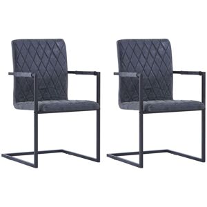 Vidaxl Chaises De Salle À Manger Cantilever 2 Pcs Noir Similicuir - Publicité