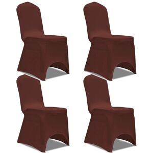 Housse De Chaise Extensible 4 Pcs Marron Vidaxl - Publicité