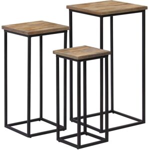 vidaXL Ensemble De Tables Pour Plante 3 Pcs Teck Recyclé - Publicité