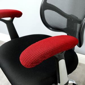 1 Paire D'accoudoirs En Tissu Élastique Couvre La Housse De Coudes De Bureau , Rouge 25 À 33 Cm - Publicité