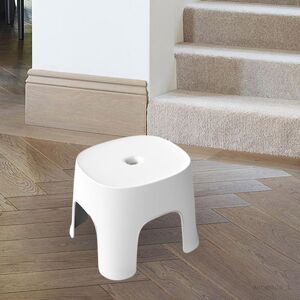 Petit Tabouret Tabouret De Pot Confortable Et Robuste Antidérapant Léger Reposepieds Tabouret À Langer Pour Chambre Appartement Porche De Blanc - Publicité