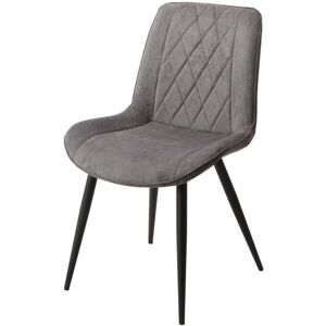 Chaise De Salle À Manger En Tissu Gris 2x Diamant, Jambes Effilées Noires - Publicité