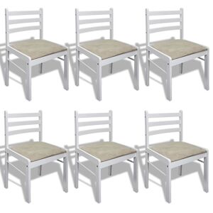 Lot De 6 Chaises De Salle À Manger Cuisine Design Classique Bois Solide Et Velours Blanc Cds022154 - Publicité