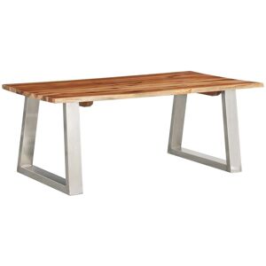 Vidaxl Table Basse 100x60x40 Cm Bois D'acacia Et Acier Inoxydable - Publicité