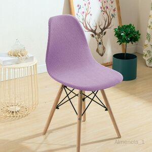 Stretch Chaise Coque Housse De Siège Lavable Mi-Siècle Banquet Conférences Accueil Hôtel Salon Housse Souple Anti-Poussière Côté Chaise Violet Clair - Publicité