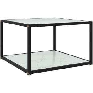 Vidaxl Table Basse Blanc 60x60x35 Cm Verre Trempé - Publicité