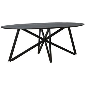 Urban-Table À Manger Ovale 8/10 Personnes L200, Métal Et Acacia Noir - Publicité