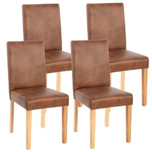 Lot De 4 Chaises De Salle À Manger Synthétique Marron Vieilli Pieds Clairs Cds04151 - Publicité