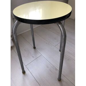 Tabouret Vintage Assise Ronde Jaune - Publicité