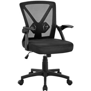 Yaheetech Fauteuil De Bureau Chaise De Bureau Hauteur Réglable À Roulettes Noir - Publicité