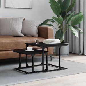 Vidaxl Table Basse Gigogne 2 Pcs Noir Bois D'ingénierie - Publicité