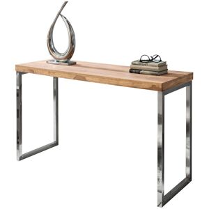 FineBuy Table Console Bois Massif 120x77x45cm Table De Couloir Table De Bureau - Publicité