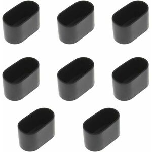 Lot De 8 Embouts Ovales Pour Pieds De Table Ou De Chaise - En Caoutchouc Souple - Anti-Rayures - 40 X 20 Mm - Noir, - - Publicité