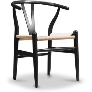 Chaise De Salle À Manger Design Scandinave Bois Assise En Corde - Wish Noir - Publicité