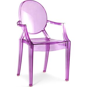 Chaise De Salle À Manger Transparente - Design Avec Accoudoirs - Louis King Violet Transparent - Publicité