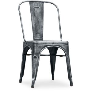 Chaise Style Bistrot Metalix - Siège Carré - Métal Industriel - Publicité