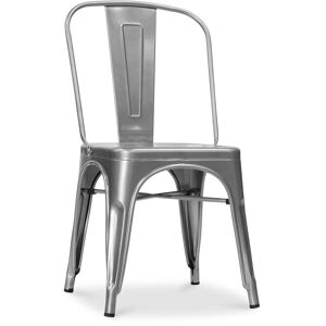 Chaise Style Bistrot Metalix - Siège Carré - Métal Argenté - Publicité