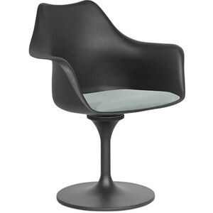 Chaise De Salle À Manger Avec Accoudoirs - Chaise Pivotante Noire - Tulipa Gris Clair - Publicité