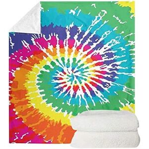 Couverture Color¿¿E ¿¿ Imprim¿¿ Tie-Dye Pour Enfants, Femmes, Filles, Chambre, Salon, Bureau, Chaise, Lit, Canap¿¿, Couverture Polaire Douce Et Chaude, R¿¿Versible, 70 X 100 Cm - Publicité