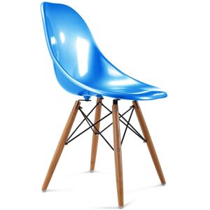 Premium Chaise Style Deswood - Brillant Bleu Métallisé - Publicité