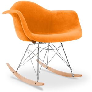 Premium Chaise À Bascule Rarwood - Full Tissu Orange - Publicité