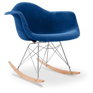 Premium Chaise À Bascule Rarwood - Full Tissu Bleu Foncé - Publicité
