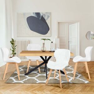 IDMarket Lot De 4 Chaises Robine Blanches Pour Salle À Manger - Publicité