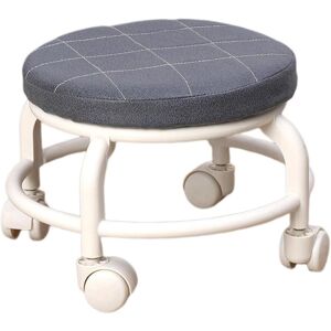 Tabouret De Si¿¿Ge ¿¿ Roulettes Rond Bas Tabouret De P¿¿Dicure Roulettes Pivotantes Universelles Confortables Mini Tabouret Chaise Pivotante Pour Bureau, Maison, Grise- En Tissu - Publicité